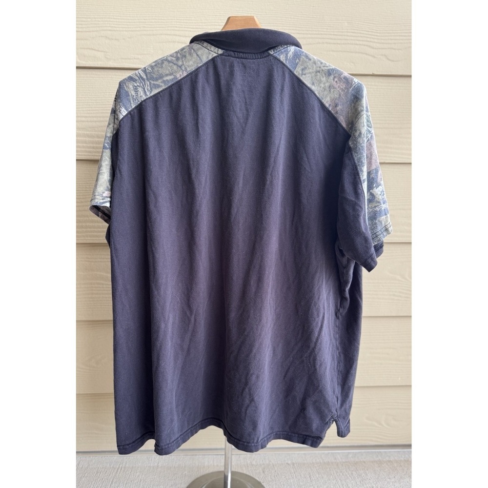 Mossy Oak Shirt Mens Extra Large Break Up Polo Black Camo Short Sleeve Hunting - Picture 4 of 10